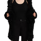 Just Cavalli Elegant Tasseled V-Neck Black Cardigan