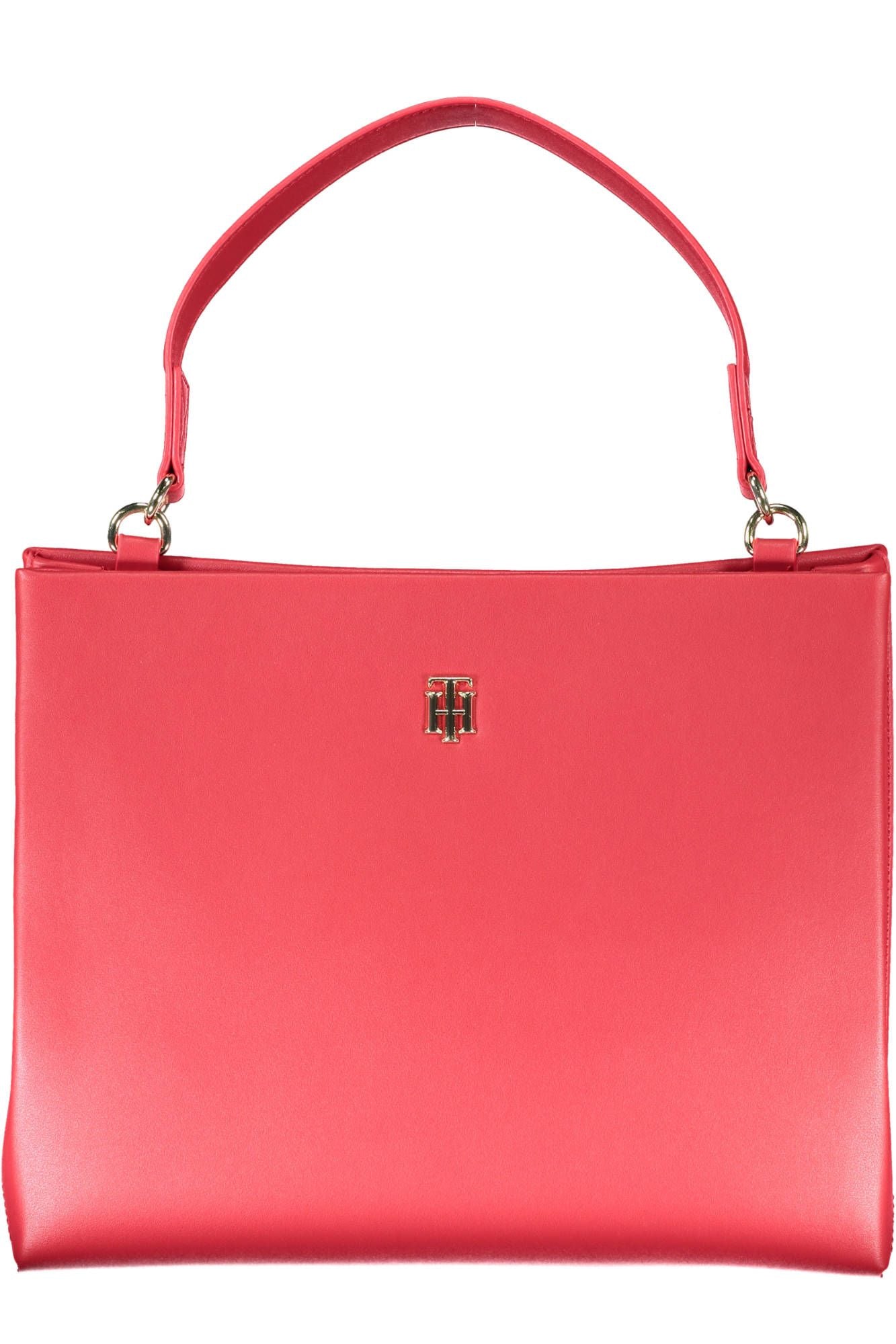 Tommy Hilfiger Chic Red Polyurethane Handbag with Logo Detail