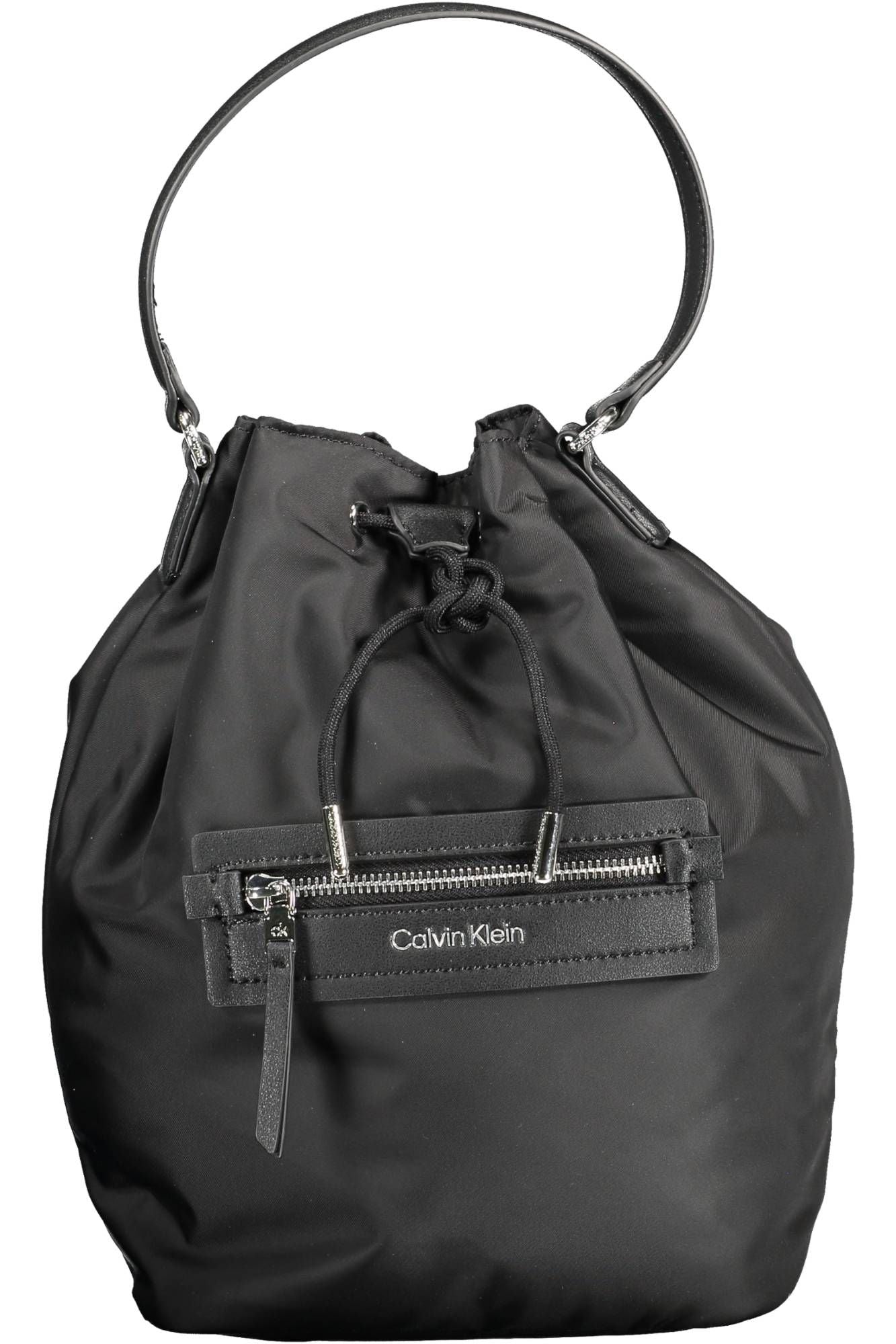 Calvin Klein Elegant Black Bucket Bag with Contrasting Details