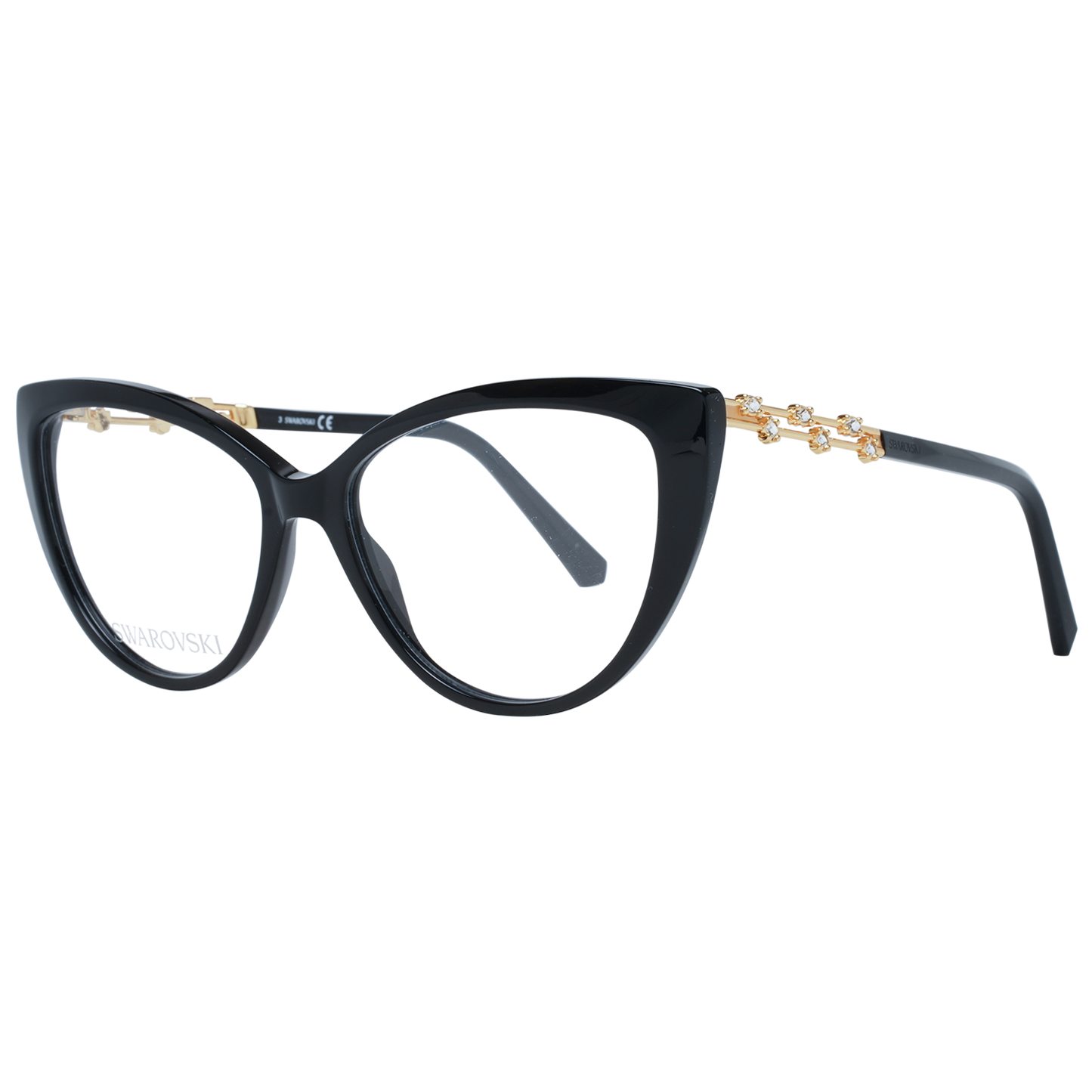 Swarovski Elegant Black Cat Eye Designer Eyeglasses