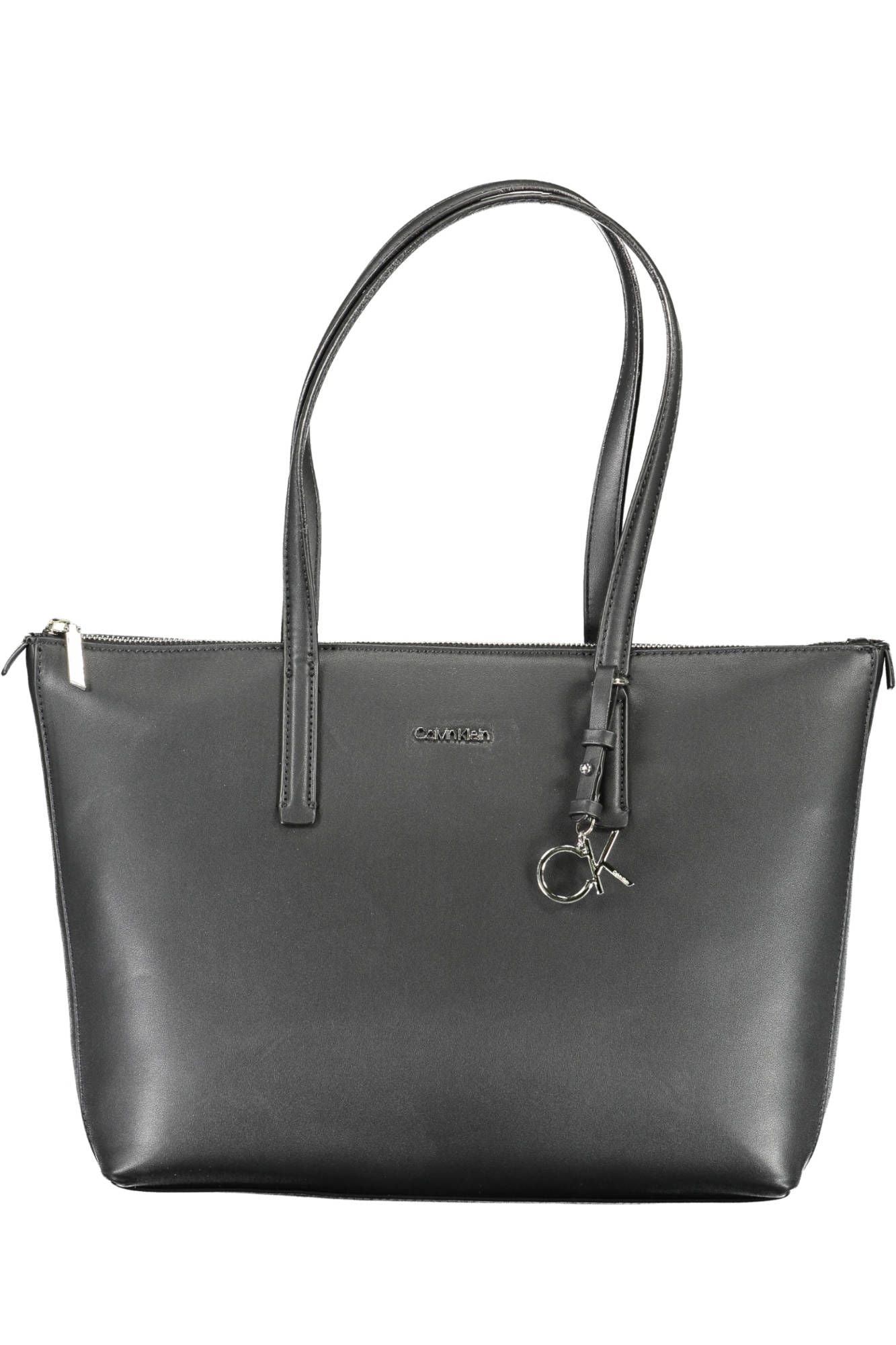 Calvin Klein Elegant Black Shoulder Bag with Zip Closure