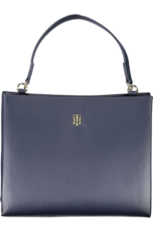 Tommy Hilfiger Chic Blue Polyurethane Handbag with Logo