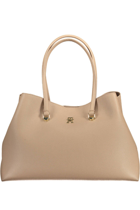 Tommy Hilfiger Beige Polyester Women Handbag