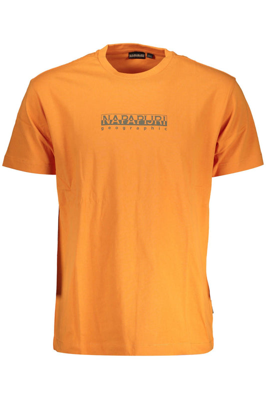 Napapijri Orange Cotton Men T-Shirt