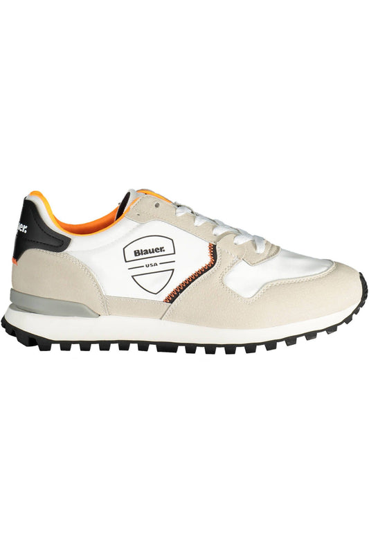 Blauer White Leather Mens Sneaker