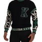 Dolce & Gabbana Regal Crewneck Pullover Sweater - Black & Green