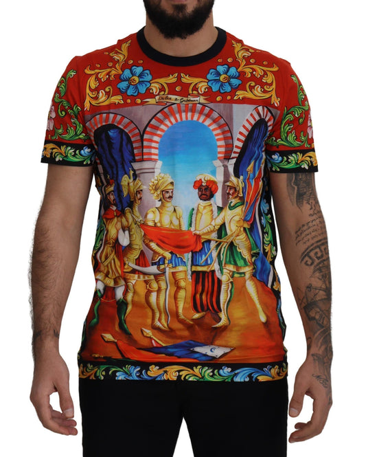 Dolce & Gabbana Multicolor Majolica Print Crewneck Tee