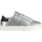 Calvin Klein Elegant Silver Laced Sneakers with Contrasting Sole