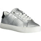 Calvin Klein Elegant Silver Laced Sneakers with Contrasting Sole