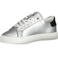 Calvin Klein Elegant Silver Laced Sneakers with Contrasting Sole