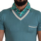 Dolce & Gabbana Elegant Silk Polo Tee with Boat Collar Print