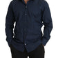 Dolce & Gabbana Elegant Slim Fit Blue Martini Dress Shirt