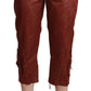 Just Cavalli Chic Brown Cropped Cotton Pants