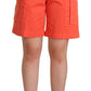 Peserico Chic High-Waisted Cargo Shorts in Vibrant Orange