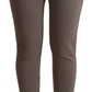 John Galliano Gray Cotton Mid Waist Stretch Leggings Cropped Pants
