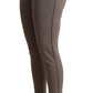 John Galliano Gray Cotton Mid Waist Stretch Leggings Cropped Pants