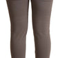 John Galliano Gray Cotton Mid Waist Stretch Leggings Cropped Pants