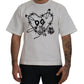 Dolce & Gabbana Elegant White Heart Roses Crewneck Tee