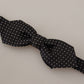 Dolce & Gabbana Black White Polka Dot Adjustable Neck Papillon Bow Tie