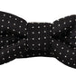 Dolce & Gabbana Black White Polka Dot Adjustable Neck Papillon Bow Tie