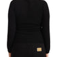 Valentino Elegant Black Long Sleeve Pullover Sweater