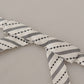 Dolce & Gabbana White Black Polka Dot 100% Silk Neck Papillon Bow Tie