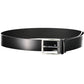 Calvin Klein Sleek Black Leather Belt with Metal Buckle