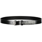 Calvin Klein Elegant Black Leather Belt with Metal Buckle