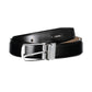 Calvin Klein Sleek Black Leather Belt with Logo Buckle