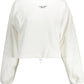 Calvin Klein Elegant White Cotton Sweatshirt with Chic Details