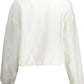 Calvin Klein Elegant White Cotton Sweatshirt with Chic Details