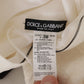 Dolce & Gabbana White Jaquard Midi Floral Sheath Brocade Dress