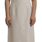 Dolce & Gabbana White Jaquard Midi Floral Sheath Brocade Dress