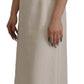 Dolce & Gabbana White Jaquard Midi Floral Sheath Brocade Dress
