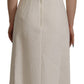 Dolce & Gabbana White Jaquard Midi Floral Sheath Brocade Dress