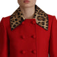 Dolce & Gabbana Elegant Red Leopard Trench Coat