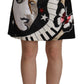 Dolce & Gabbana High-Waist A-Line Embellished Black Skirt