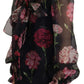 Dolce & Gabbana Elegant Floral Silk Scarf Neck Blouse