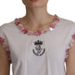 Dolce & Gabbana Chic Sequined Crown Tank Top T-Shirt