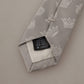 Dolce & Gabbana Elegant Silk Gray Crown Print Bow Tie