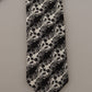 Dolce & Gabbana Black White Flower 100% Silk Print Adjustable Accessory Tie