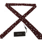 Dolce & Gabbana Maroon Hat Pattern 100% Silk Adjustable Accessory Tie
