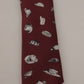 Dolce & Gabbana Maroon Hat Pattern 100% Silk Adjustable Accessory Tie