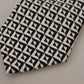 Dolce & Gabbana Black White Geometric 100% Silk Adjustable Accessory Tie