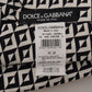 Dolce & Gabbana Black White Geometric 100% Silk Adjustable Accessory Tie