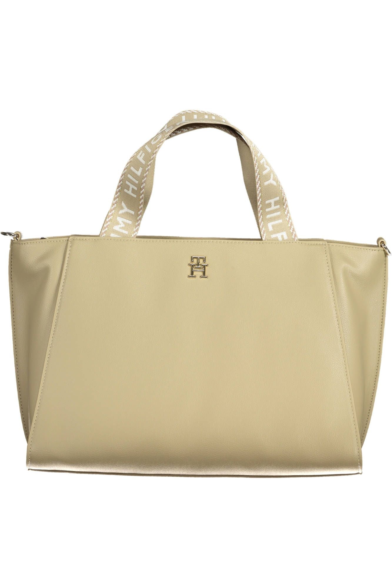 Tommy Hilfiger Beige Polyester Women Handbag