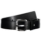 Calvin Klein Sleek Black Leather Belt with Metal Buckle