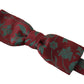 Dolce & Gabbana Maroon Pattern Adjustable Neck Papillon Bow Tie