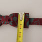 Dolce & Gabbana Maroon Pattern Adjustable Neck Papillon Bow Tie