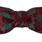 Dolce & Gabbana Maroon Pattern Adjustable Neck Papillon Bow Tie